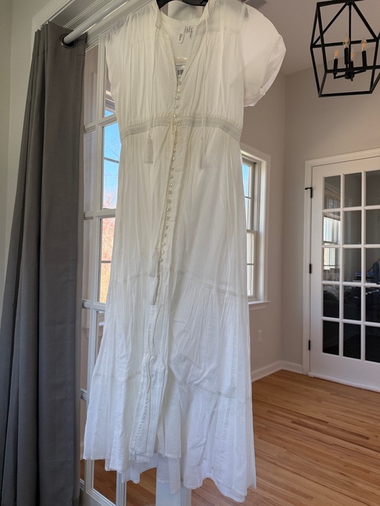 Elan Dresses & Skirts - Elan White Button-Front Boho Maxi Dress